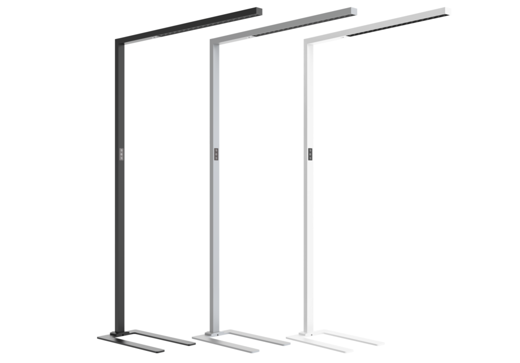 ELFOO-F 2.0 Stehleuchte in Schwarz, Silber und Weiss